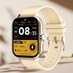 Smartwatch Elite H13 Rosé com Pulseira Bege com 2 Pulseiras Monitoramento de Saúde e Fitness