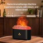 Umidificador Ultrassónico 150ml com Efeito Chama LED, Difusor de Aromas 7 Cores, Luz Noturna Silenciosa USB para Casa e Quarto - Image 2