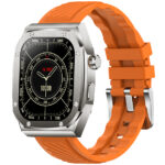 Smartwatch Z79MAX Prata e Laranja Emborrachado - Monitoramento de Saúde, Notificações em Tempo Real