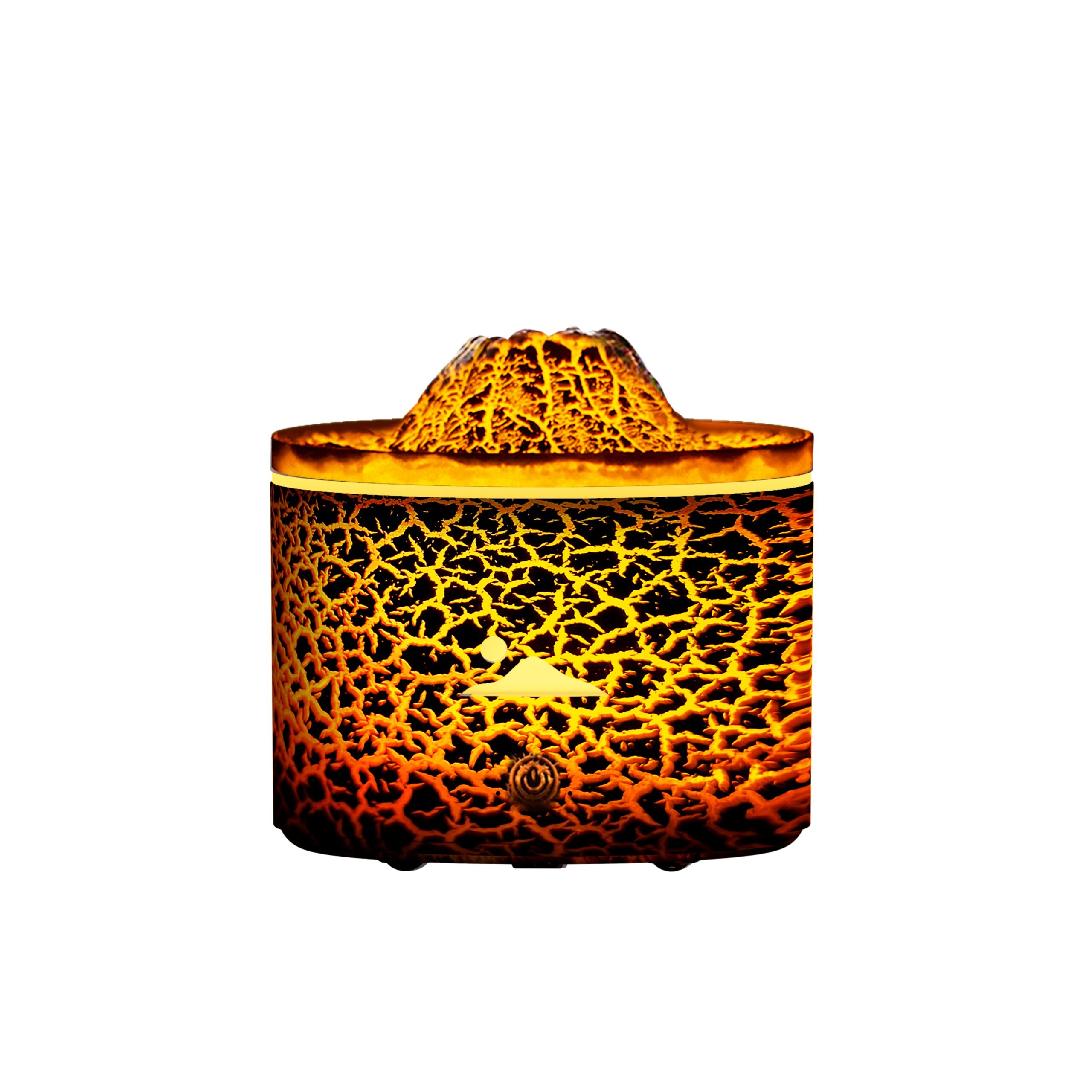 22cee6a0c5af1ce199577faf39e31b7f.jpg Difusor de Aromaterapia Efeito Vulcão com Luz LED, Humidificador de Névoa Fria com Chama Azul e 7 Cores, 9,6W, Branco com Efeito Rachado - Image 1