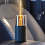 Difusor de Aromas Ultrassónico Portátil USB 120 ml com Luz de Vela, Umidificador para Óleos Essenciais, Casa, Carro e Mesa