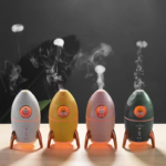 Umidificador Foguete Espacial 350ml USB com Luz LED, Aromaterapia e Névoa Ultrassónica para Quarto, Bebé, Casa e Escritório - Image 2