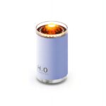 Umidificador Vulcão 250ml USB com Efeito Fumaça e Chama, Difusor Aromaterapia Ultrassónico LED para Casa, Escritório e Quarto