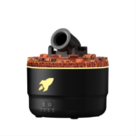 Difusor de Aroma Eletrónico 2 em 1 HAOYU com Efeito de Chama, Umidificador Ultrassónico 200 ml USB Tipo-C e Temporizador - Image 2