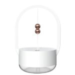 Humidificador Portátil com Luz LED Noturna, 1200 mAh, Névoa Fria Silenciosa, 2 Modos de Vaporização, Desligamento Automático, Branco