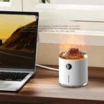 Umidificador Vulcão com Efeito Chama LED, Difusor de Aromas Ultrassônico 350ml USB com Auto-Off para Casa, Escritório e Yoga - Image 2