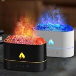 Umidificador de Ar Vulcão com Efeito Chama, Difusor de Óleos Essenciais 0,5 L para Mesa, Casa e Escritório