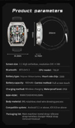 Smartwatch Z79MAX Prata e Laranja Emborrachado - Monitoramento de Saúde, Notificações em Tempo Real - Image 8
